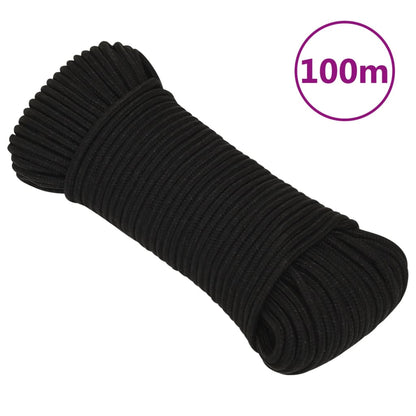 Berkfield Work Rope Black 3 mm 100 m Polyester