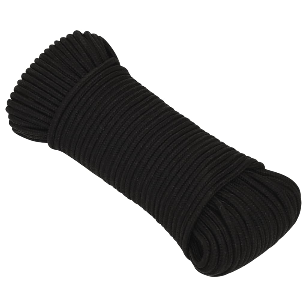 Berkfield Work Rope Black 3 mm 100 m Polyester