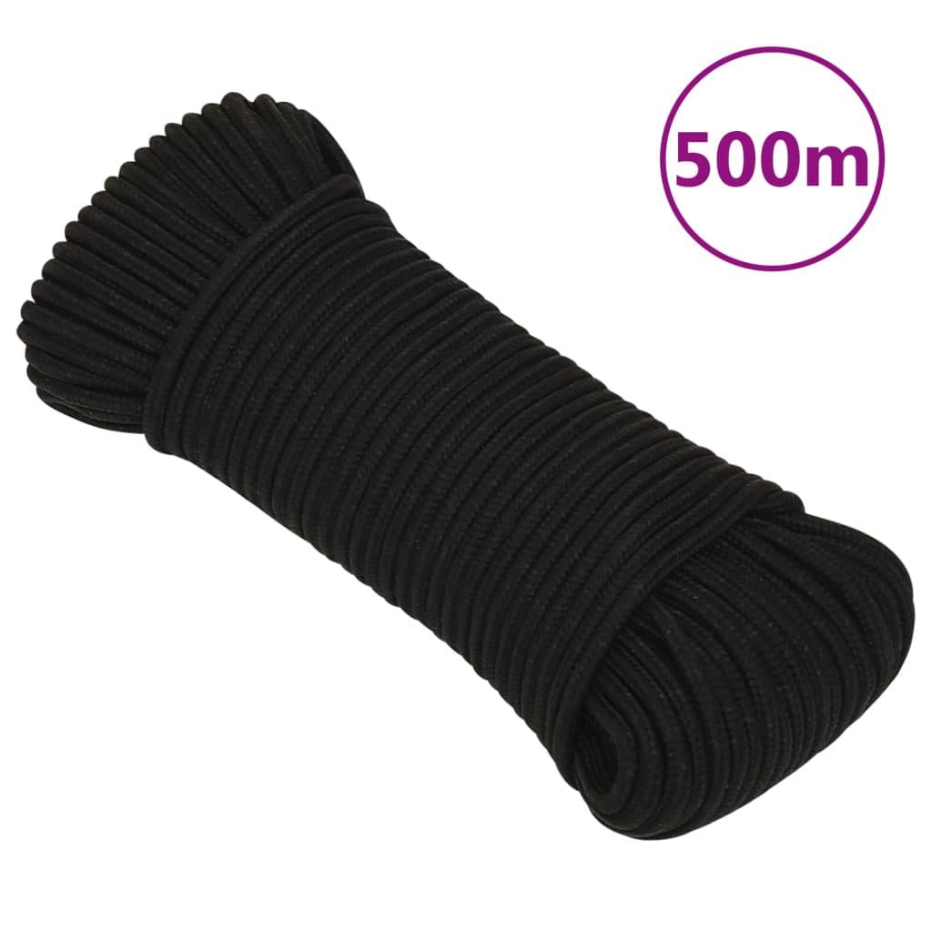 Berkfield Work Rope Black 4 mm 500 m Polyester