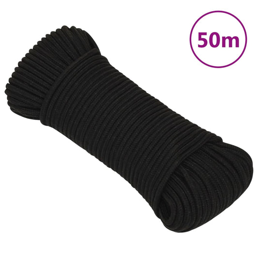 Berkfield Work Rope Black 5 mm 50 m Polyester