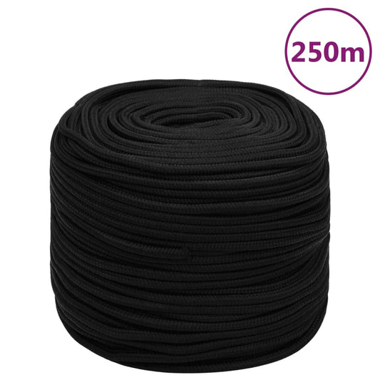 Berkfield Work Rope Black 6 mm 250 m Polyester