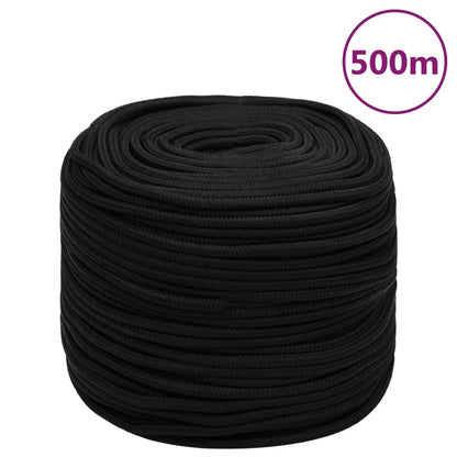 Berkfield Work Rope Black 6 mm 500 m Polyester