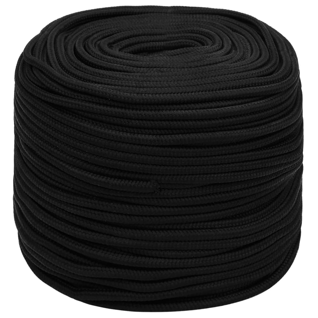 Berkfield Work Rope Black 6 mm 500 m Polyester