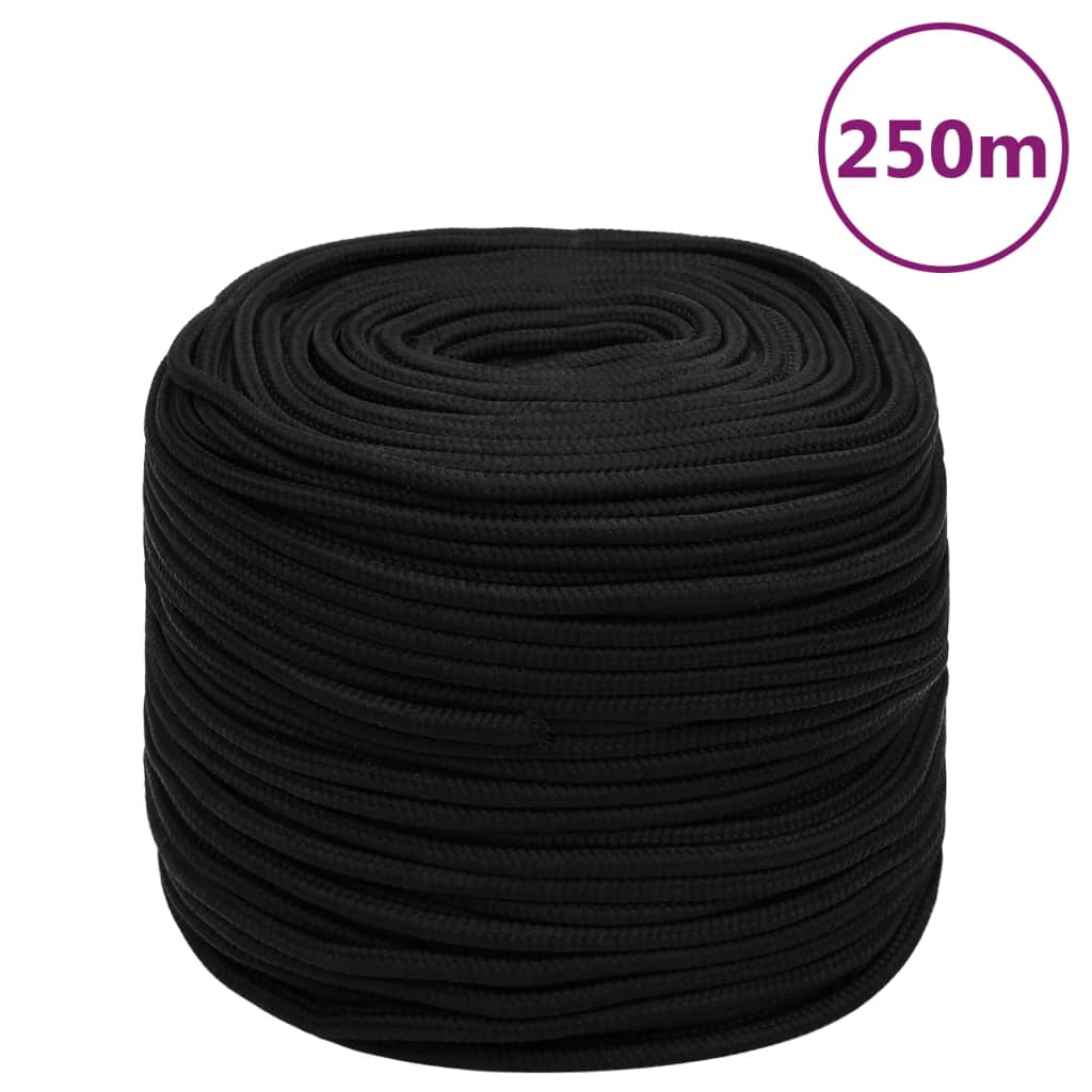 Berkfield Work Rope Black 10 mm 250 m Polyester