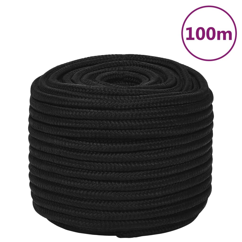 Berkfield Work Rope Black 12 mm 100 m Polyester