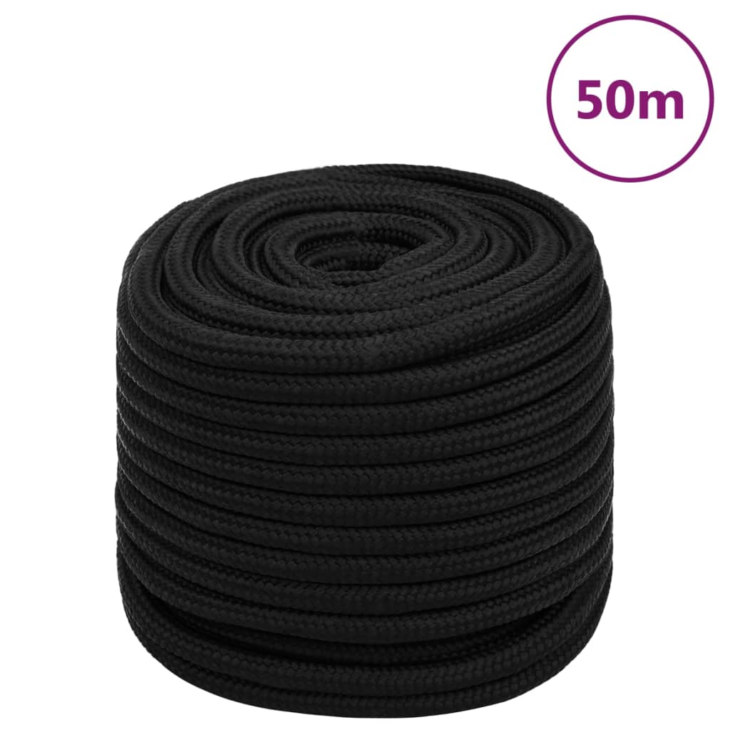 Berkfield Work Rope Black 16 mm 50 m Polyester