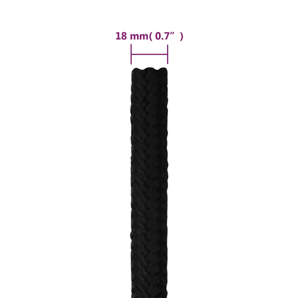 Berkfield Work Rope Black 18 mm 25 m Polyester