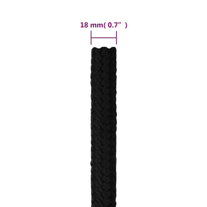 Berkfield Work Rope Black 18 mm 25 m Polyester