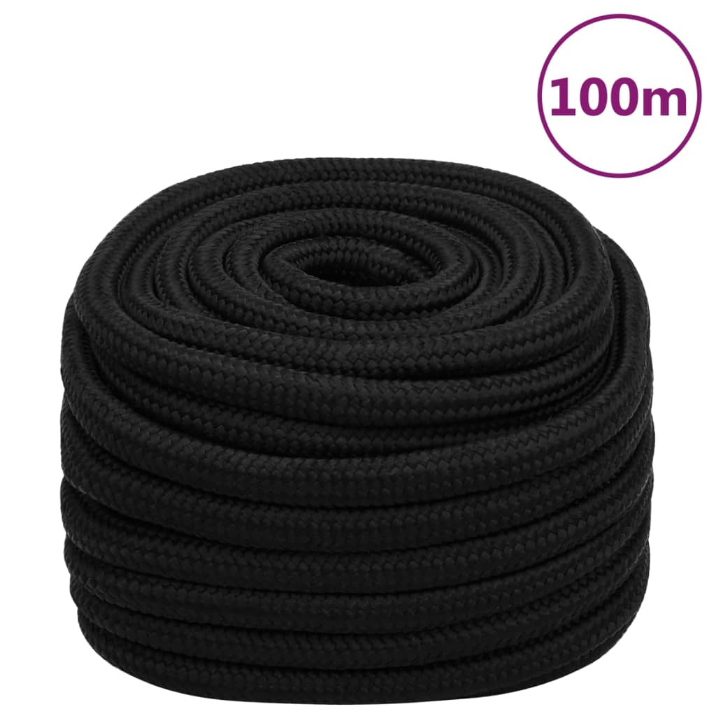 Berkfield Work Rope Black 20 mm 100 m Polyester