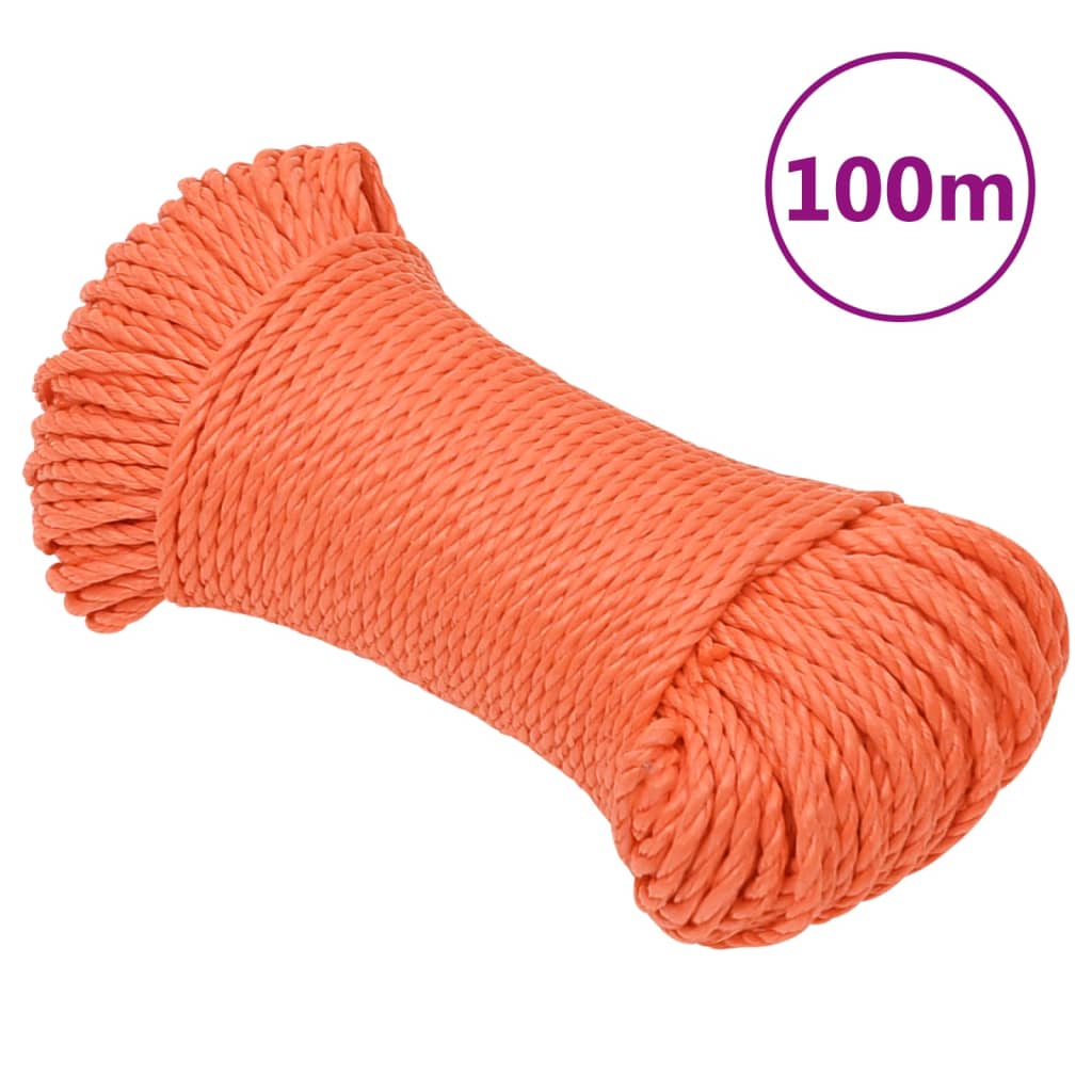 Berkfield Work Rope Orange 3 mm 100 m Polypropylene