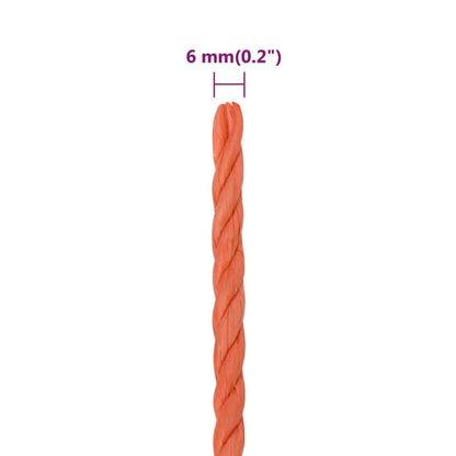 Berkfield Work Rope Orange 6 mm 250 m Polypropylene