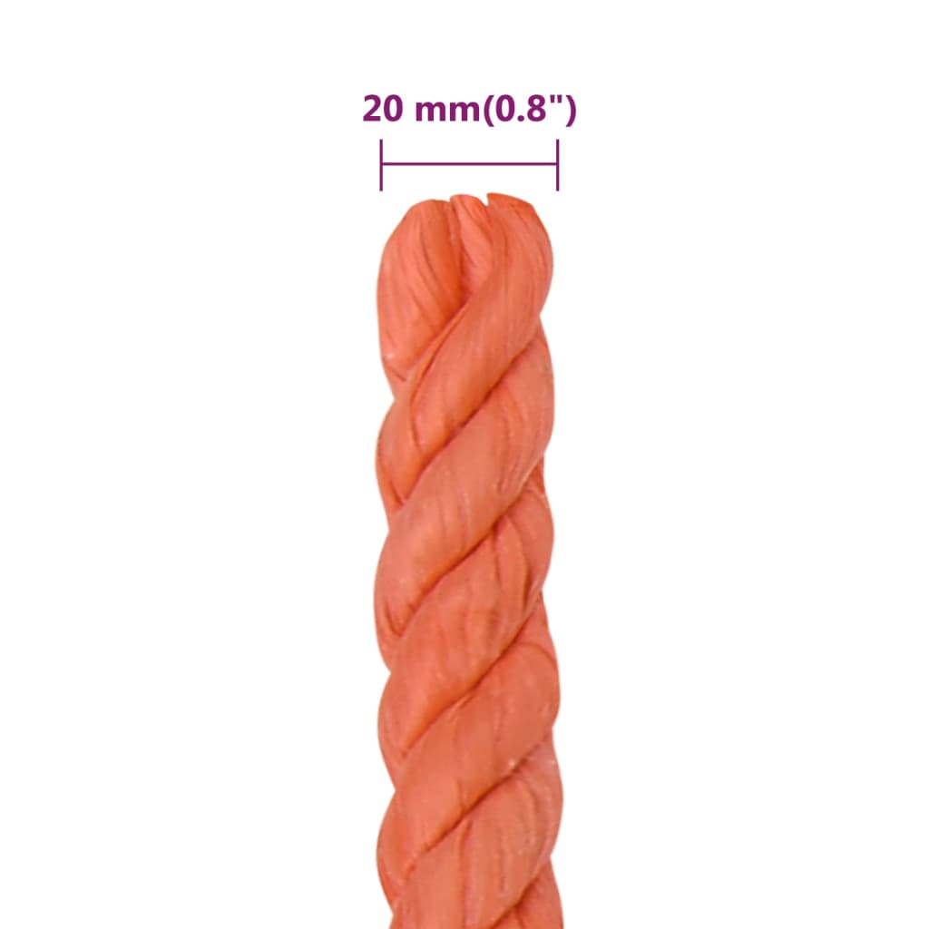 Berkfield Work Rope Orange 20 mm 100 m Polypropylene