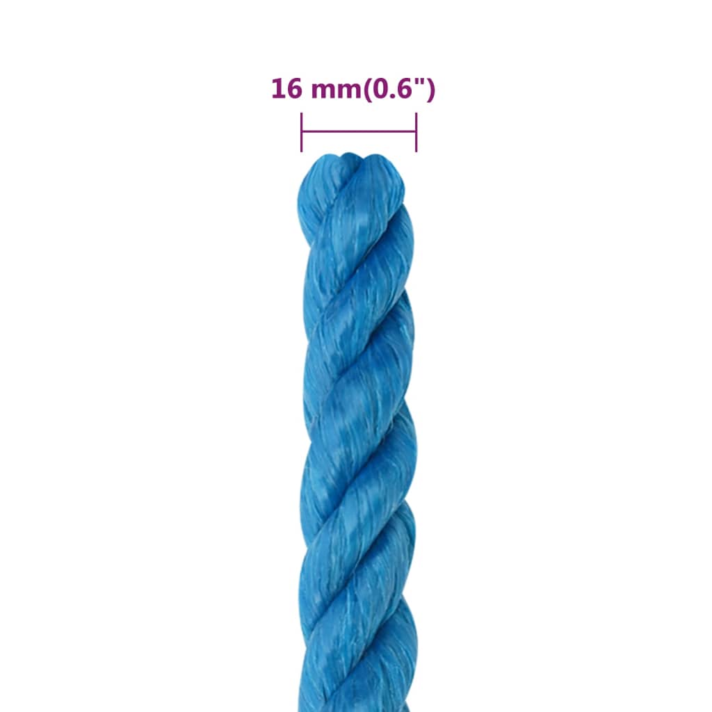 Berkfield Work Rope Blue 16 mm 50 m Polypropylene