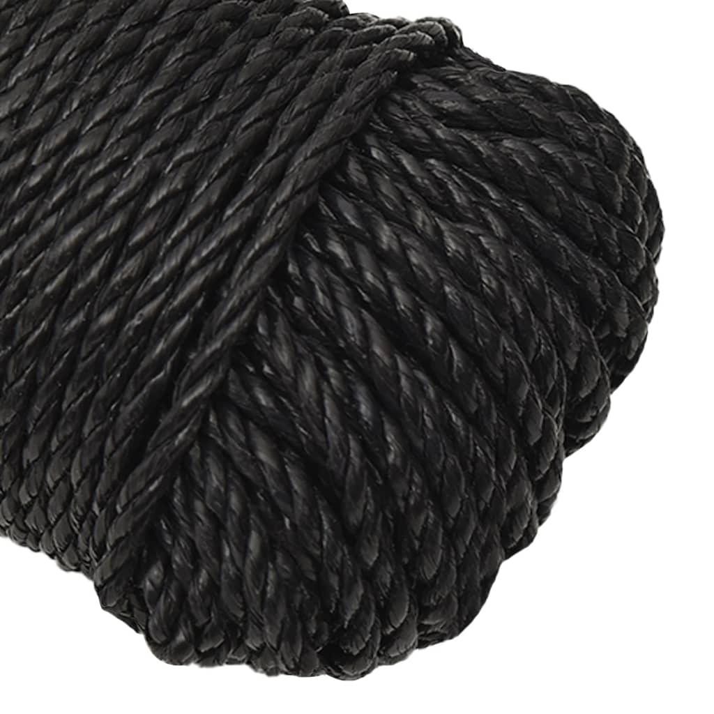 Berkfield Work Rope Black 6 mm 250 m Polypropylene