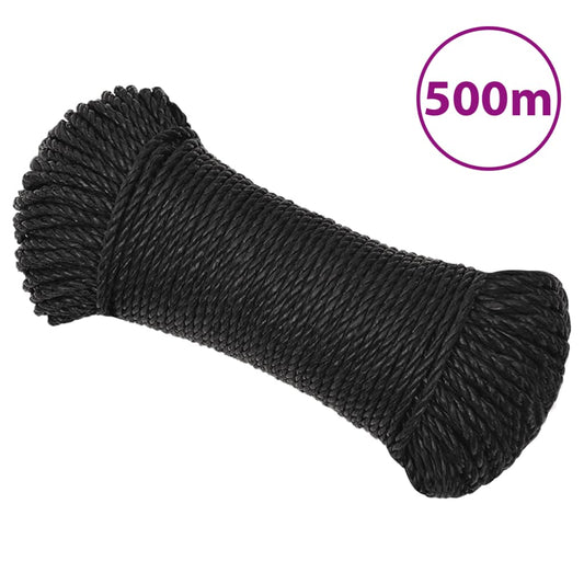 Berkfield Work Rope Black 6 mm 500 m Polypropylene