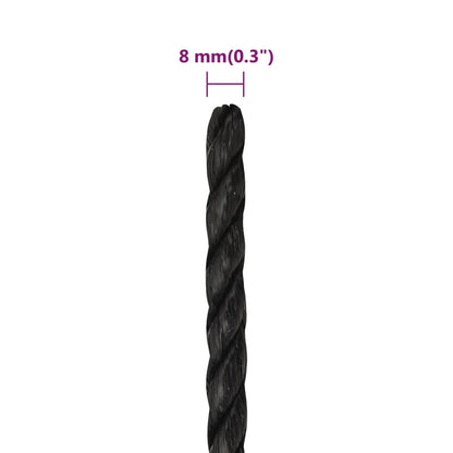 Berkfield Work Rope Black 8 mm 25 m Polypropylene