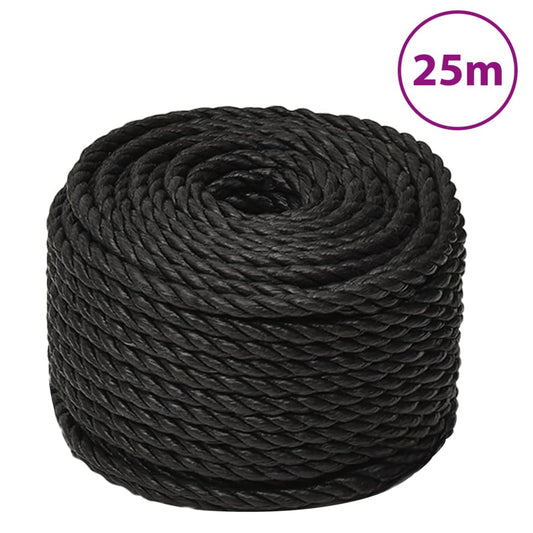 Berkfield Work Rope Black 10 mm 25 m Polypropylene