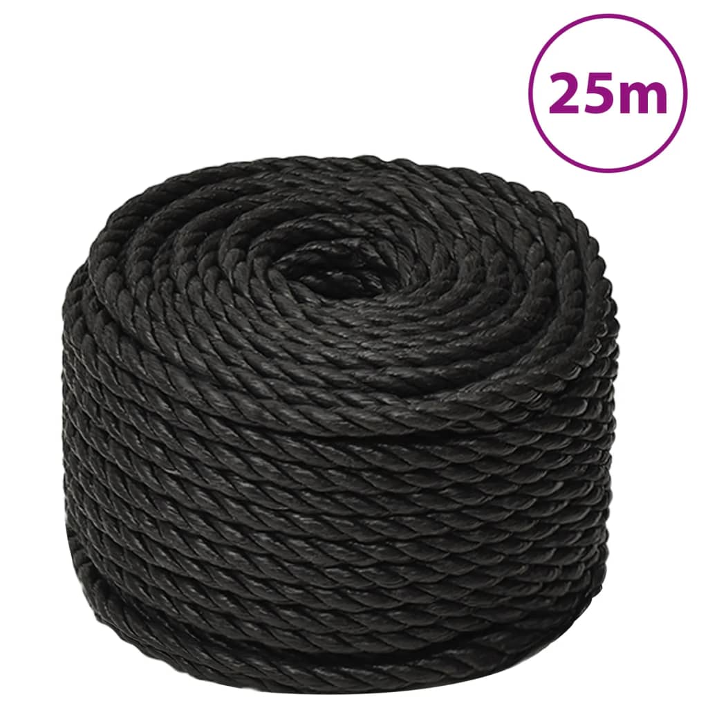 Berkfield Work Rope Black 12 mm 25 m Polypropylene