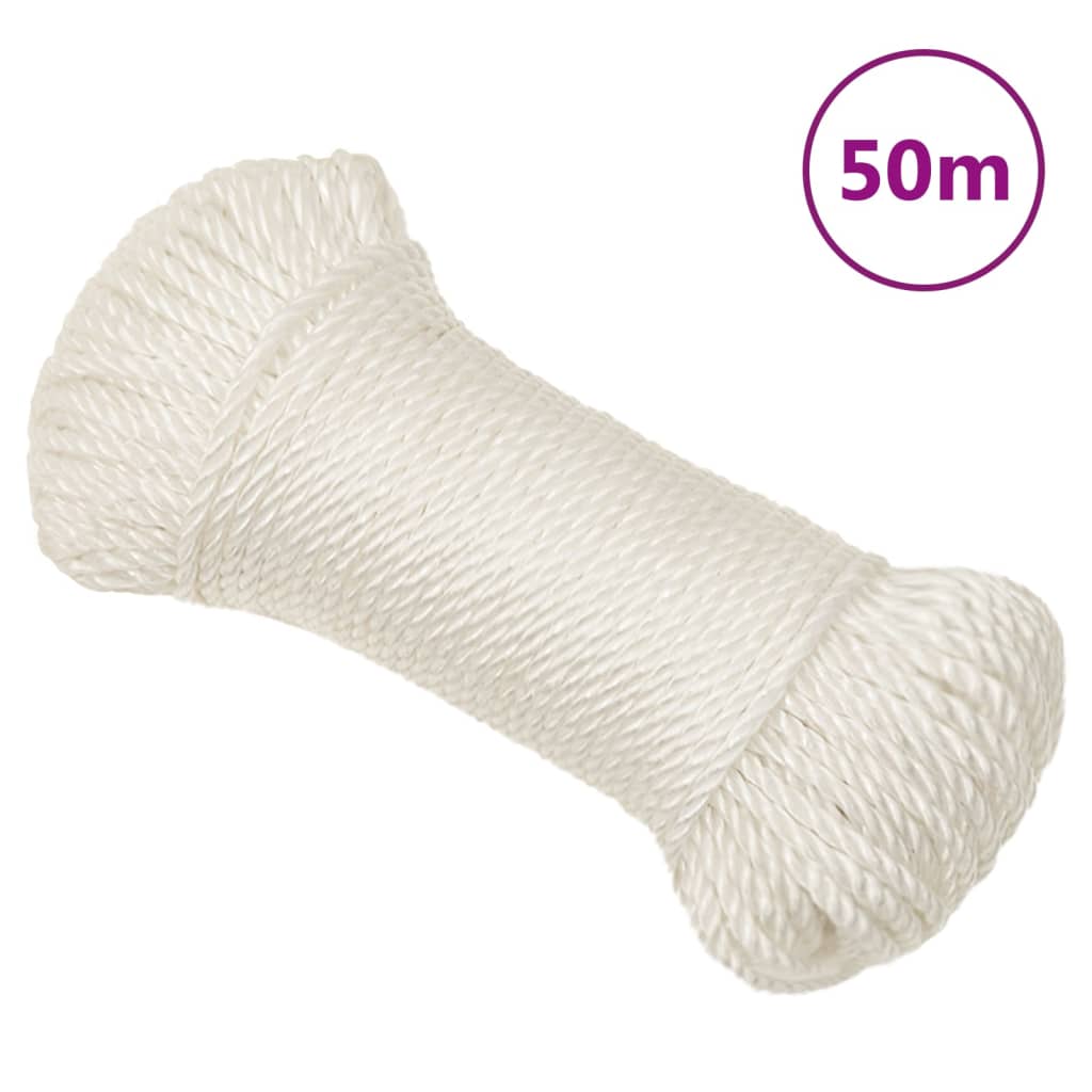 Berkfield Work Rope White 6 mm 50 m Polypropylene