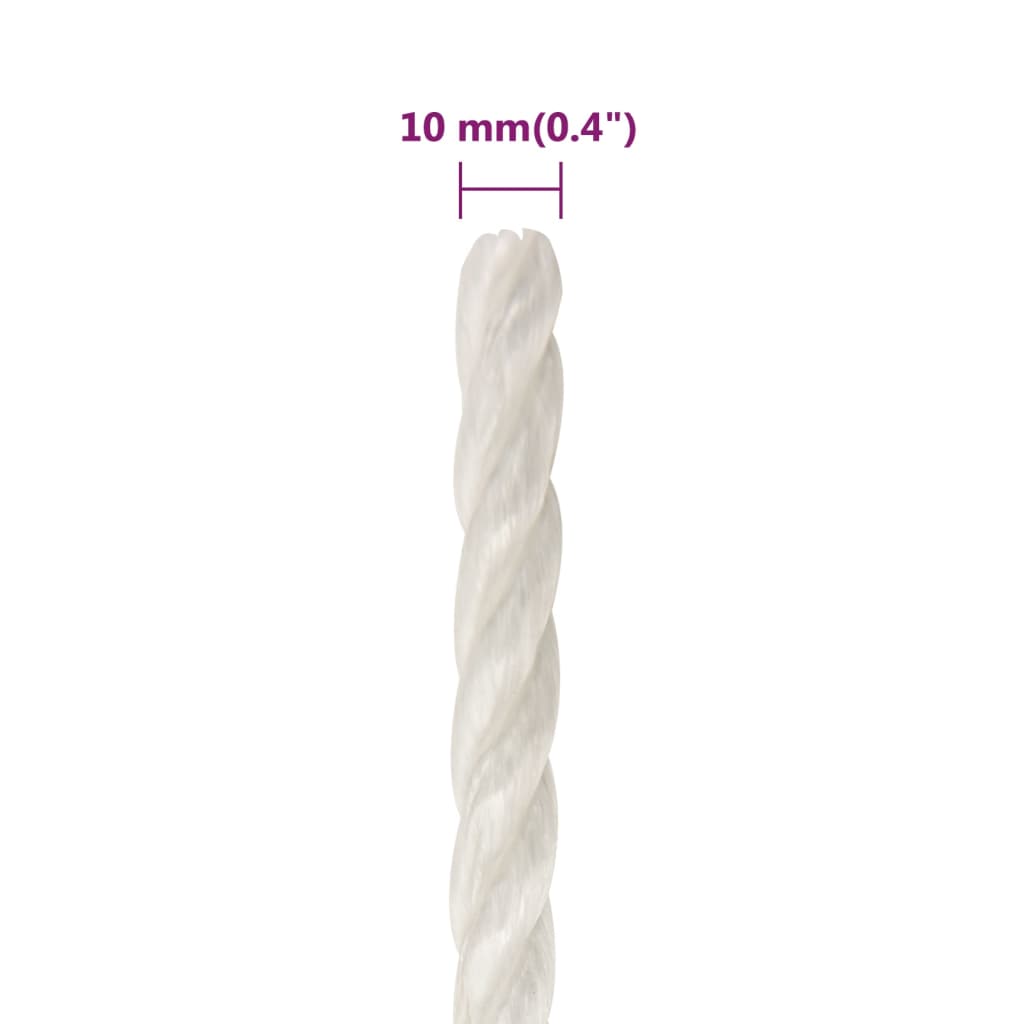 Berkfield Work Rope White 10 mm 100 m Polypropylene