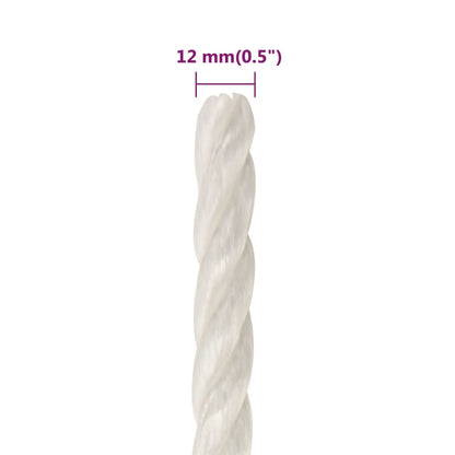 Berkfield Work Rope White 12 mm 500 m Polypropylene