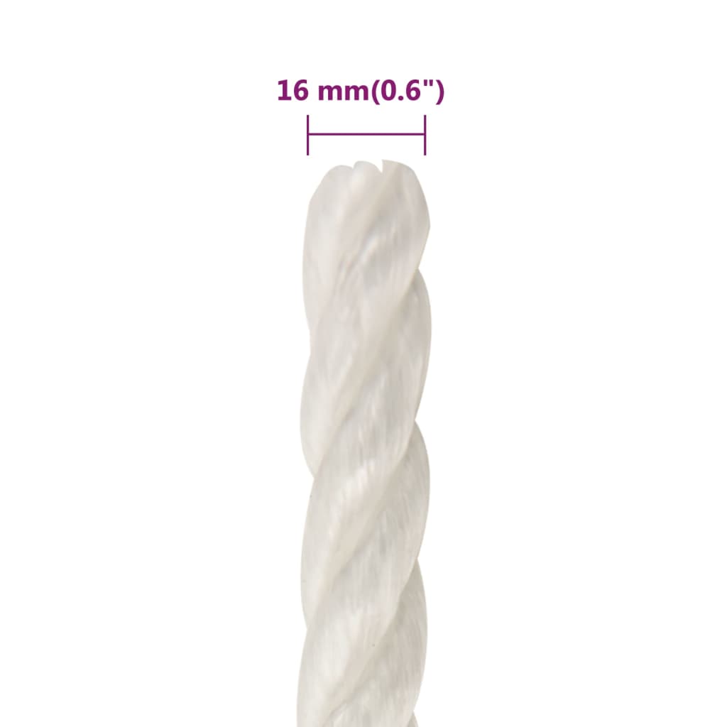 Berkfield Work Rope White 16 mm 50 m Polypropylene