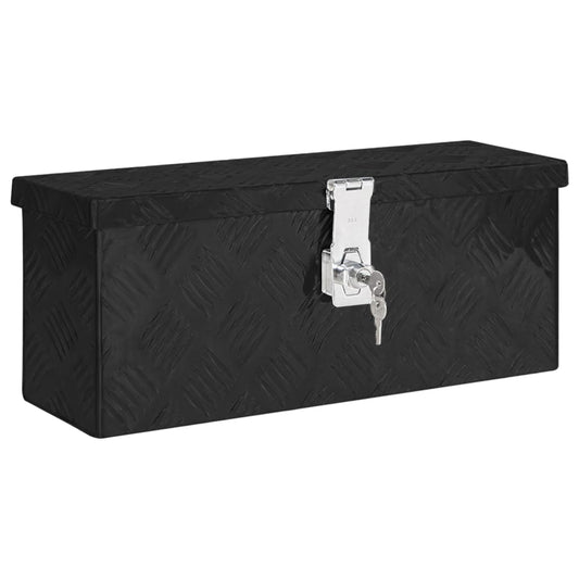 Berkfield Storage Box Black 50x15x20.5 Aluminium