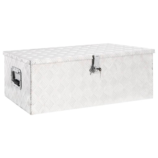 Berkfield Storage Box Silver 90x47x33.5 cm Aluminium