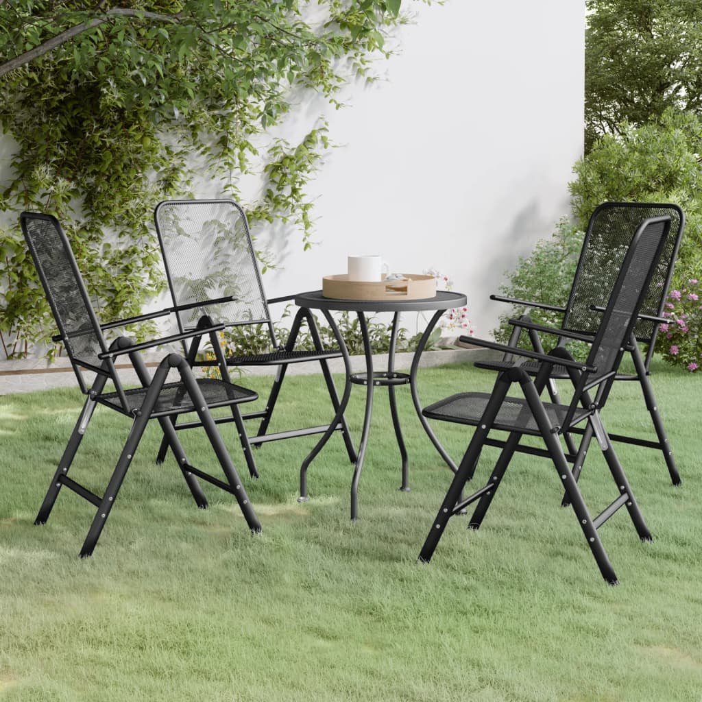 Berkfield 5 Piece Garden Dining Set Expanded Metal Mesh Anthracite