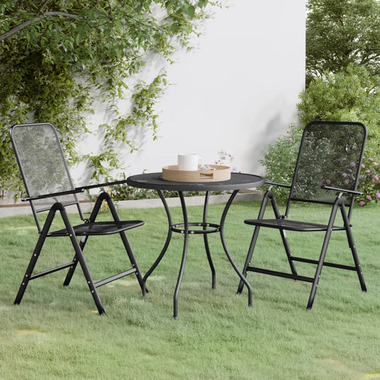 Berkfield 3 Piece Garden Dining Set Expanded Metal Mesh Anthracite