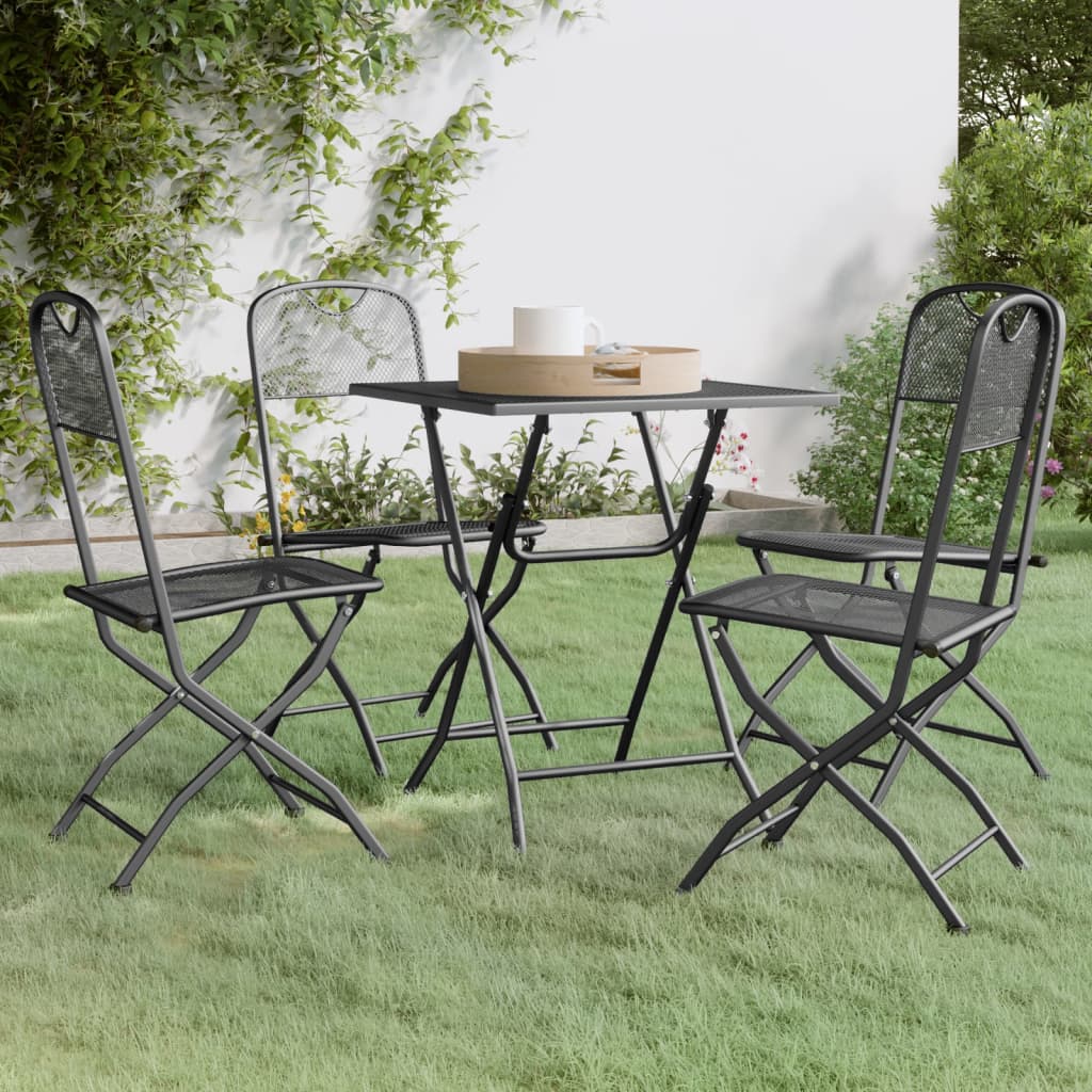 Berkfield 5 Piece Garden Dining Set Expanded Metal Mesh Anthracite