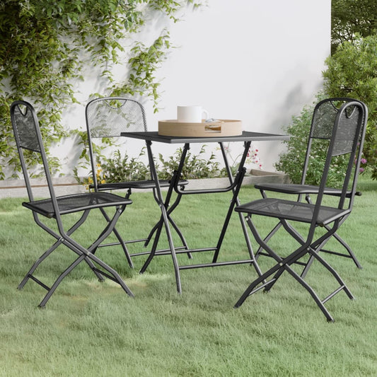 Berkfield 5 Piece Garden Dining Set Expanded Metal Mesh Anthracite
