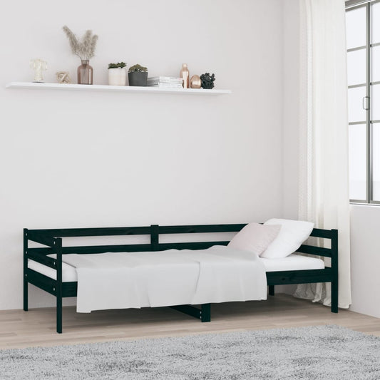 Berkfield Day Bed Black 90x190 cm Solid Wood Pine