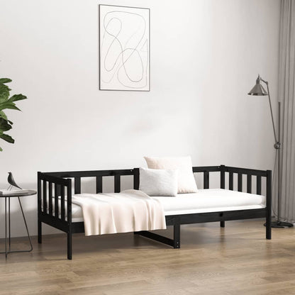 Berkfield Day Bed Black 90x190 cm Solid Wood Pine