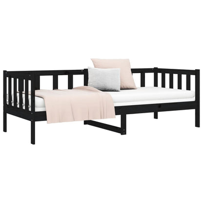 Berkfield Day Bed Black 90x190 cm Solid Wood Pine