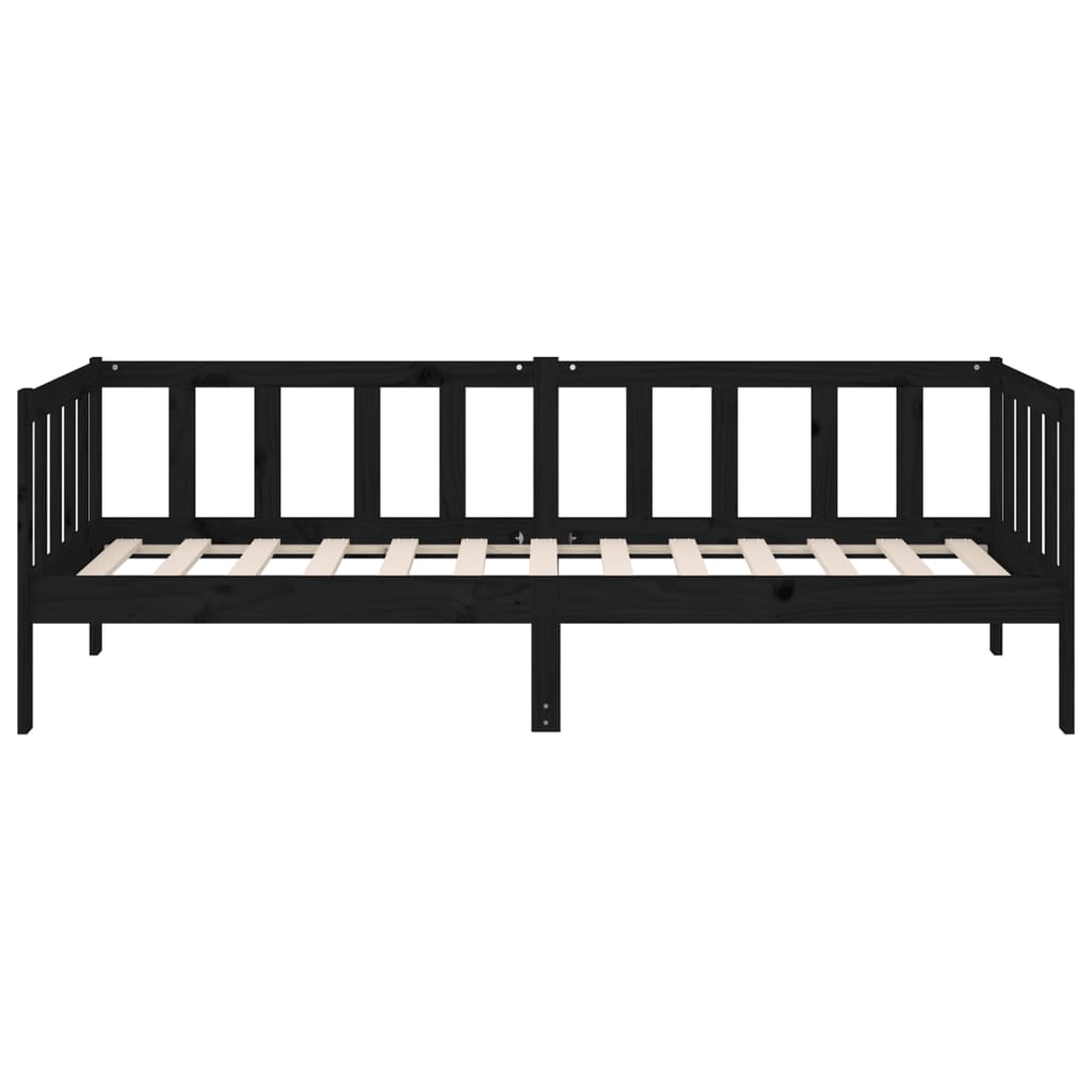 Berkfield Day Bed Black 90x190 cm Solid Wood Pine
