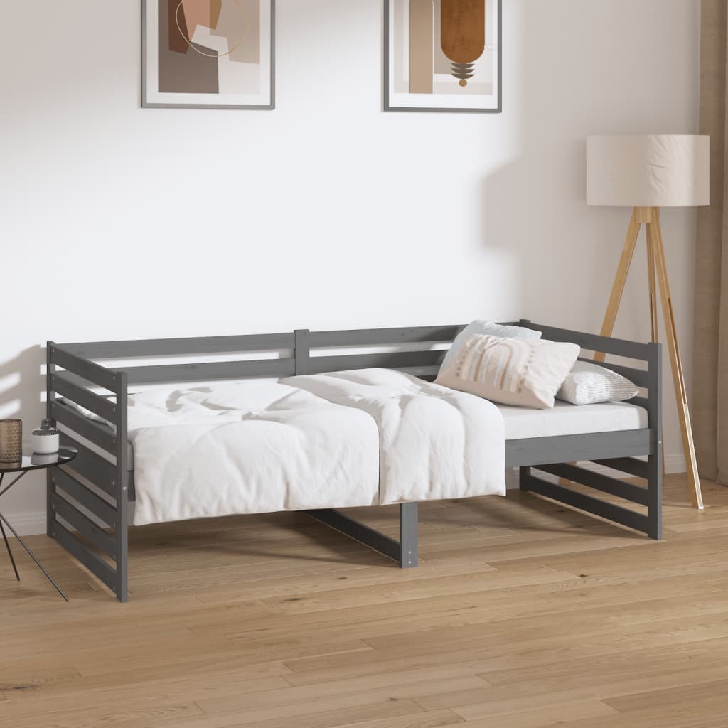 Berkfield Day Bed Grey 90x190 cm Solid Wood Pine