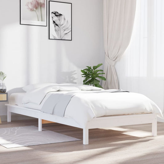 Berkfield Bed Frame White 90x200 cm Solid Wood Pine