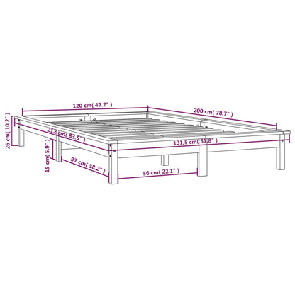Berkfield Bed Frame White 120x200 cm Solid Wood Pine