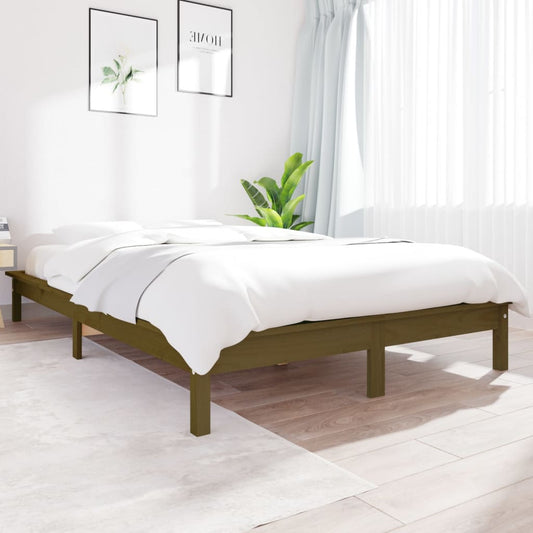 Berkfield Bed Frame Honey Brown 140x200 cm Solid Wood Pine