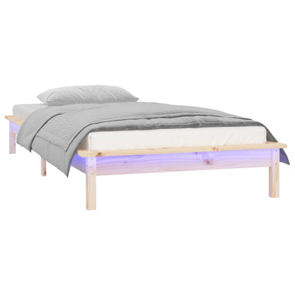 Berkfield LED Bed Frame 100x200 cm Solid Wood