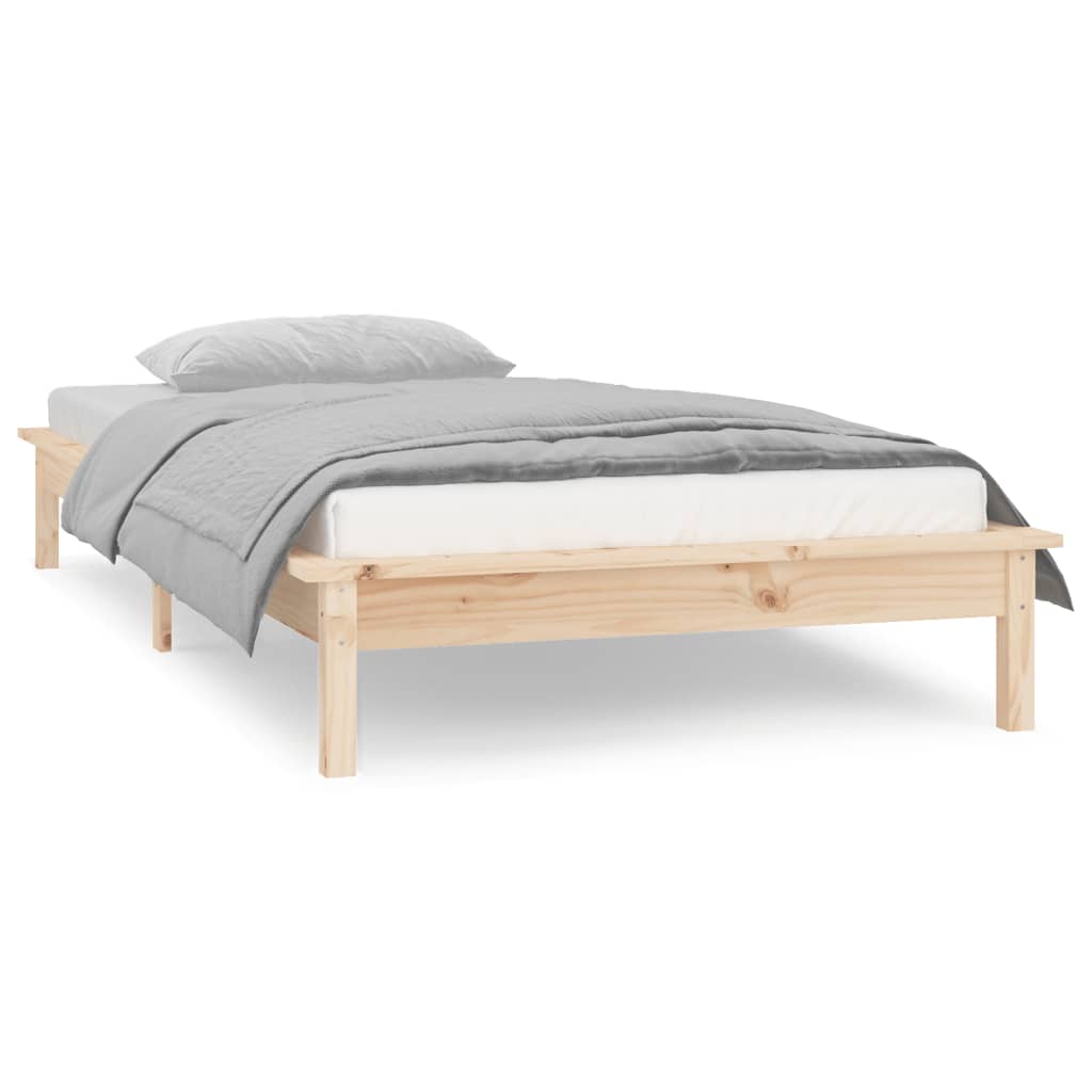 Berkfield LED Bed Frame 100x200 cm Solid Wood