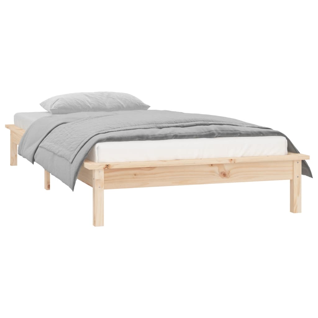 Berkfield LED Bed Frame 100x200 cm Solid Wood