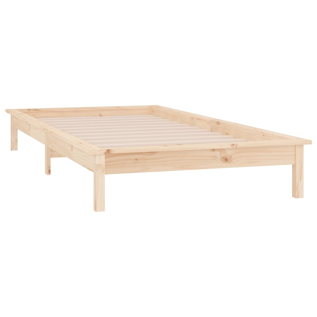 Berkfield LED Bed Frame 100x200 cm Solid Wood
