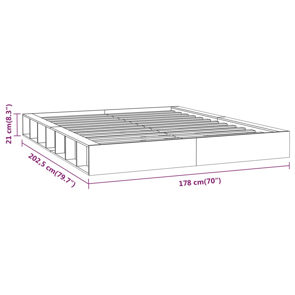 Berkfield Bed Frame White 160x200 cm Solid Wood