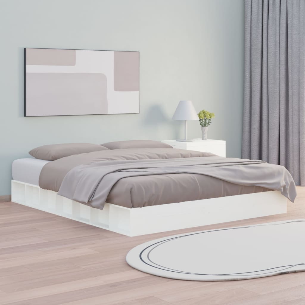 Berkfield Bed Frame White 160x200 cm Solid Wood