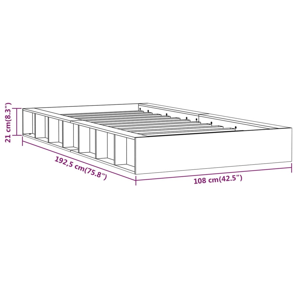 Berkfield Bed Frame 90x190 cm Single Solid Wood