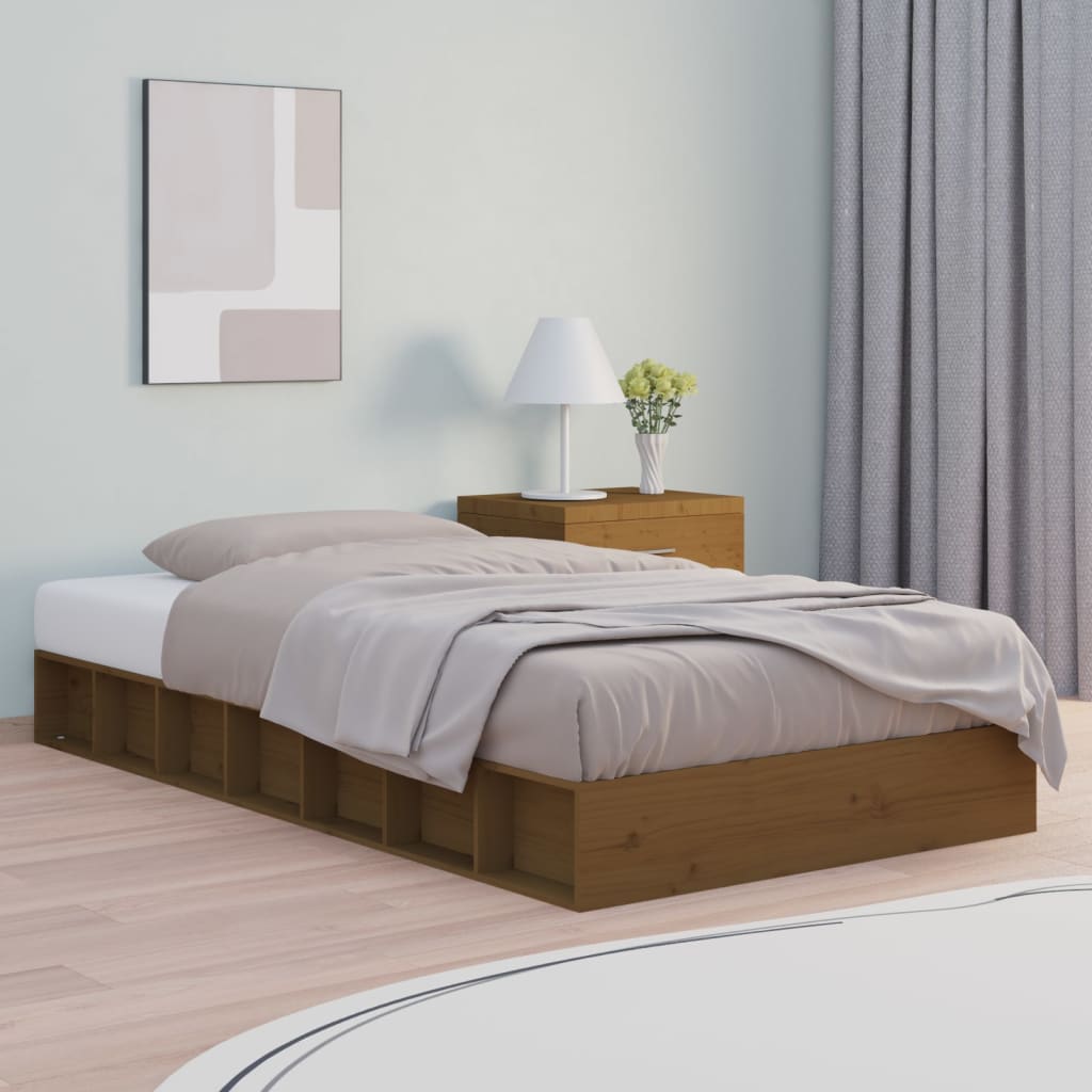 Berkfield Bed Frame Honey Brown 90x190 cm Single Solid Wood