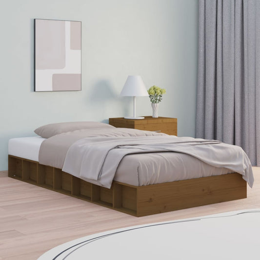 Berkfield Bed Frame Honey Brown 90x190 cm Single Solid Wood