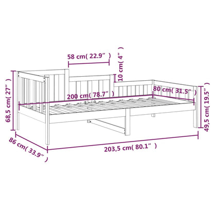 Berkfield Day Bed White 80x200 cm Solid Wood Pine